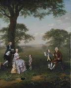Arthur Devis The Clavey family in their garden at Hampstead painting